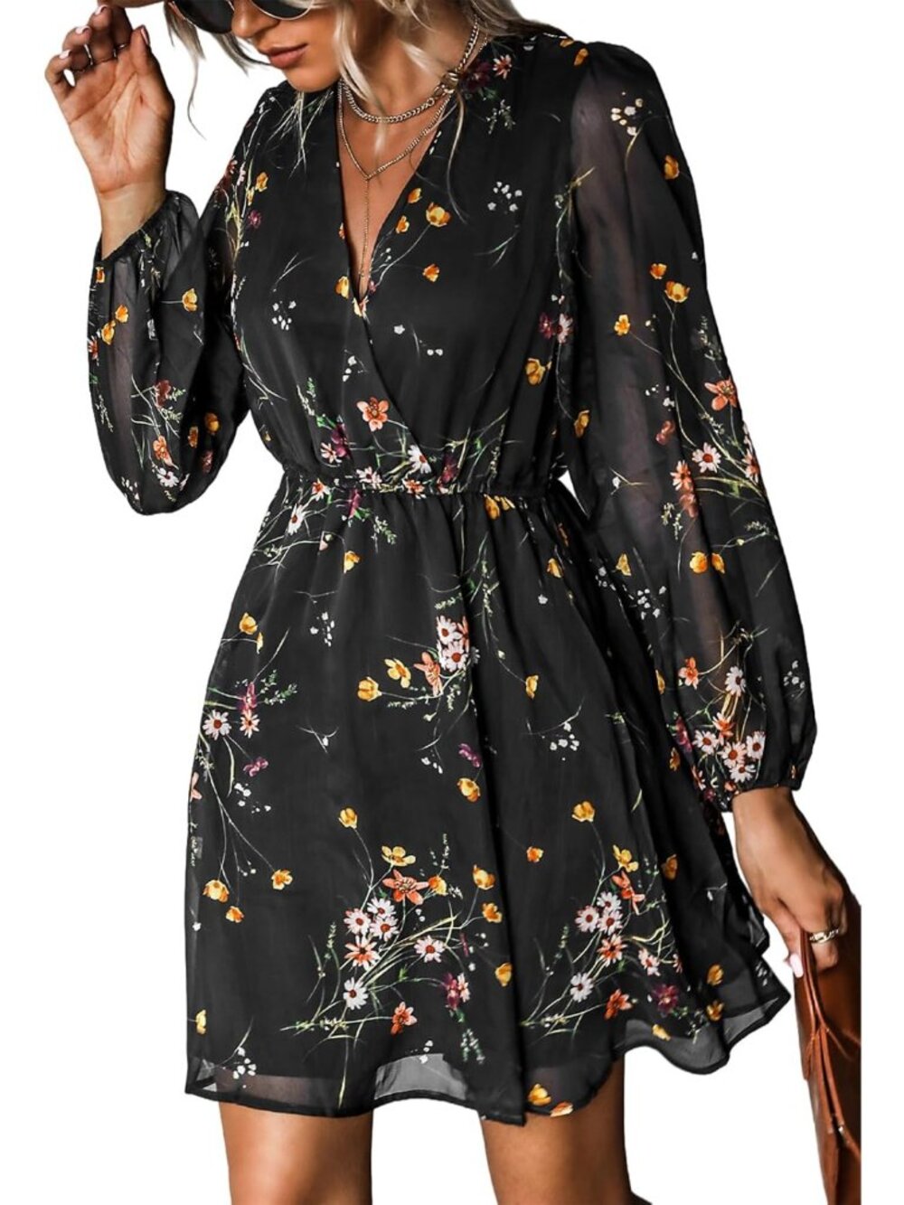 Floral Boho Mini Dress for Women | Fall Vacation & Wedding Guest Outfit